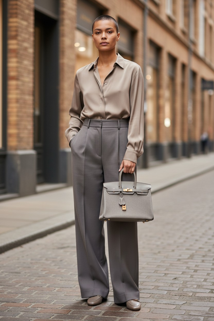 버킨 Birkin 25 스웨이드 + 스위프트 swift 에토프 그레이(Etoupe) 골드 하드웨어