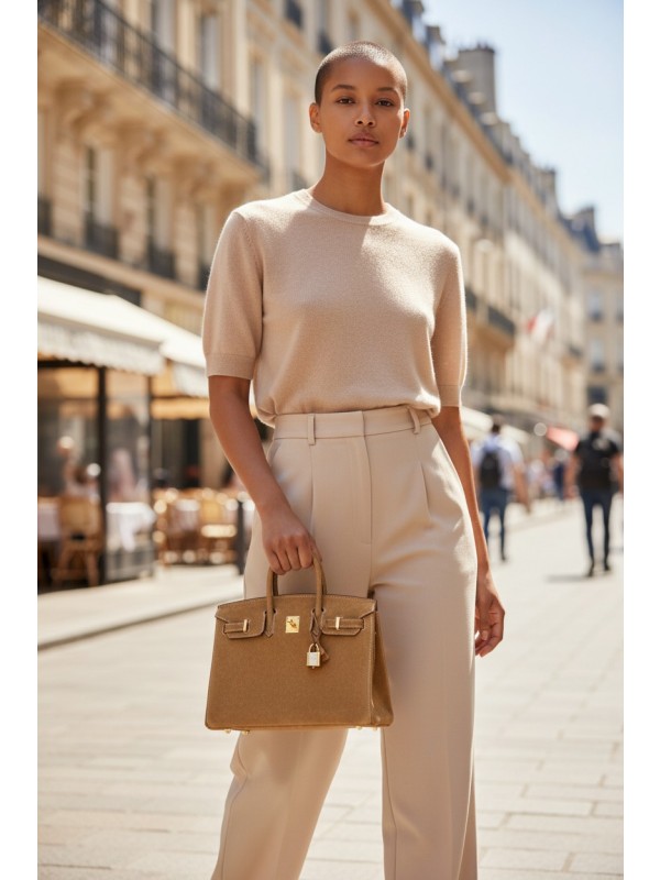 버킨 Birkin 20 스웨이드 카멜 Camel (Light Beige) 골드 하드웨어