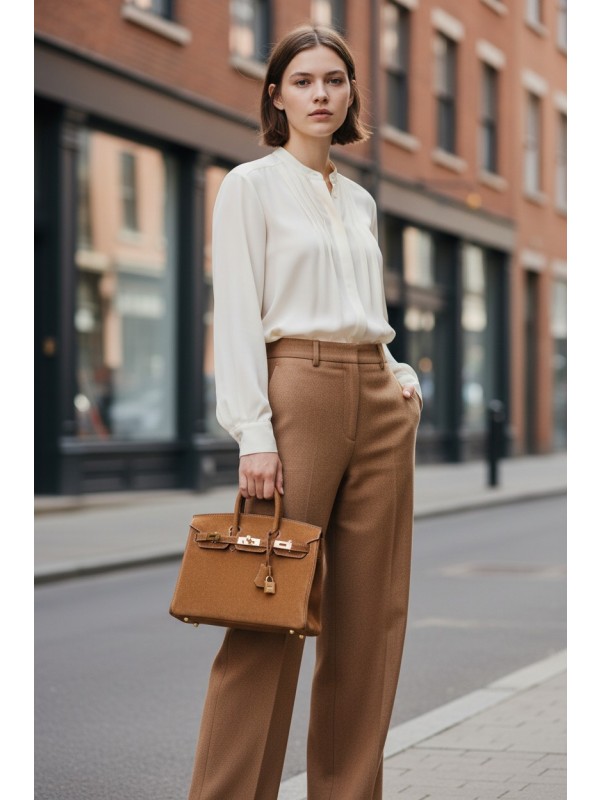 버킨 Birkin 20 스웨이드 클래식 브라운 (Classic Brown) 골드 하드웨어