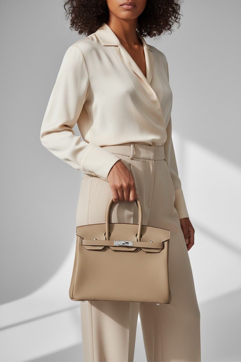 버킨 Birkin 25 Togo 트렌치 코트 그레이(Etoupe) 실버 하드웨어