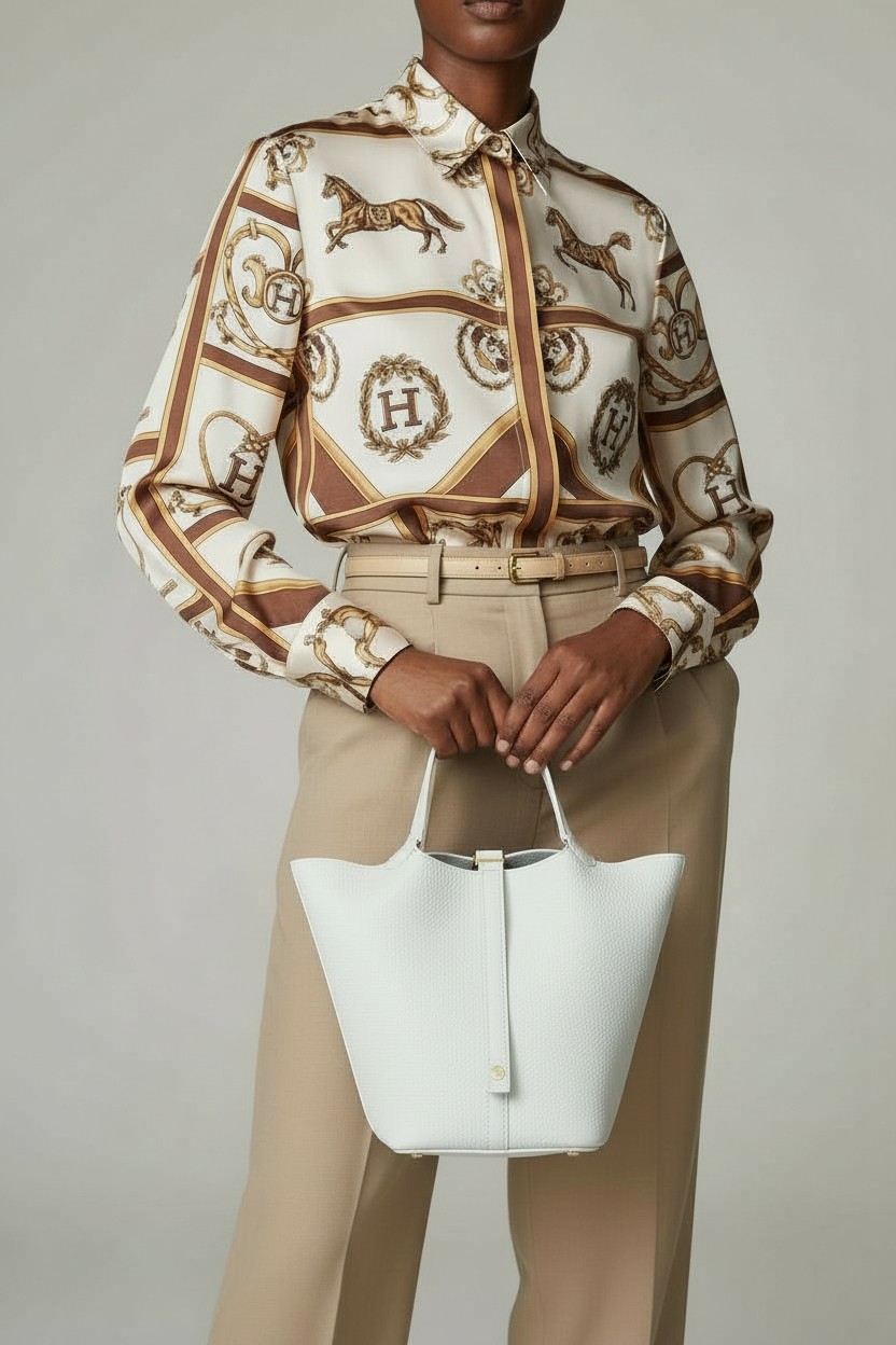 피코탄 락 Picotin Lock 18 TC (Taurillon Clemence) 퓨어 화이트(Pure White) 골드 하드웨어