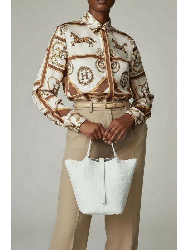 피코탄 락 Picotin Lock 18 TC (Taurillon Clemence) 퓨어 화이트(Pure White) 골드 하드웨어