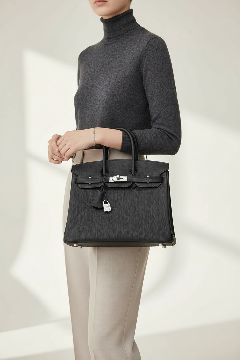 버킨 Birkin 30 Epsom 블랙(Black) 실버 하드웨어