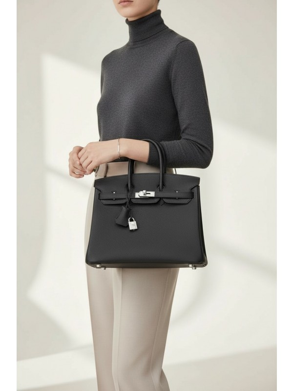 버킨 Birkin 30 Epsom 블랙(Black) 실버 하드웨어