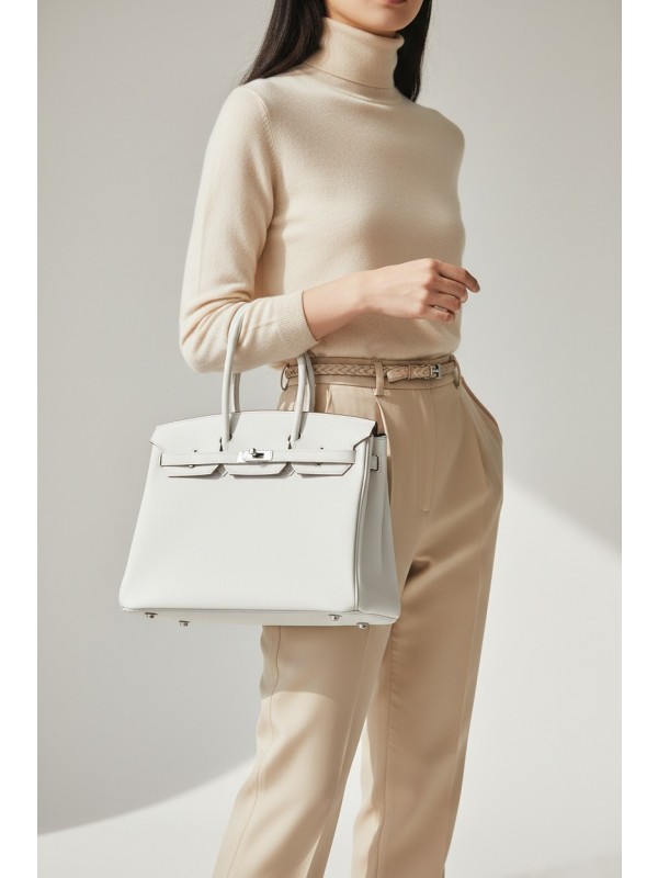 버킨 Birkin 40 Togo 퓨어 화이트(Pure White) 실버 하드웨어