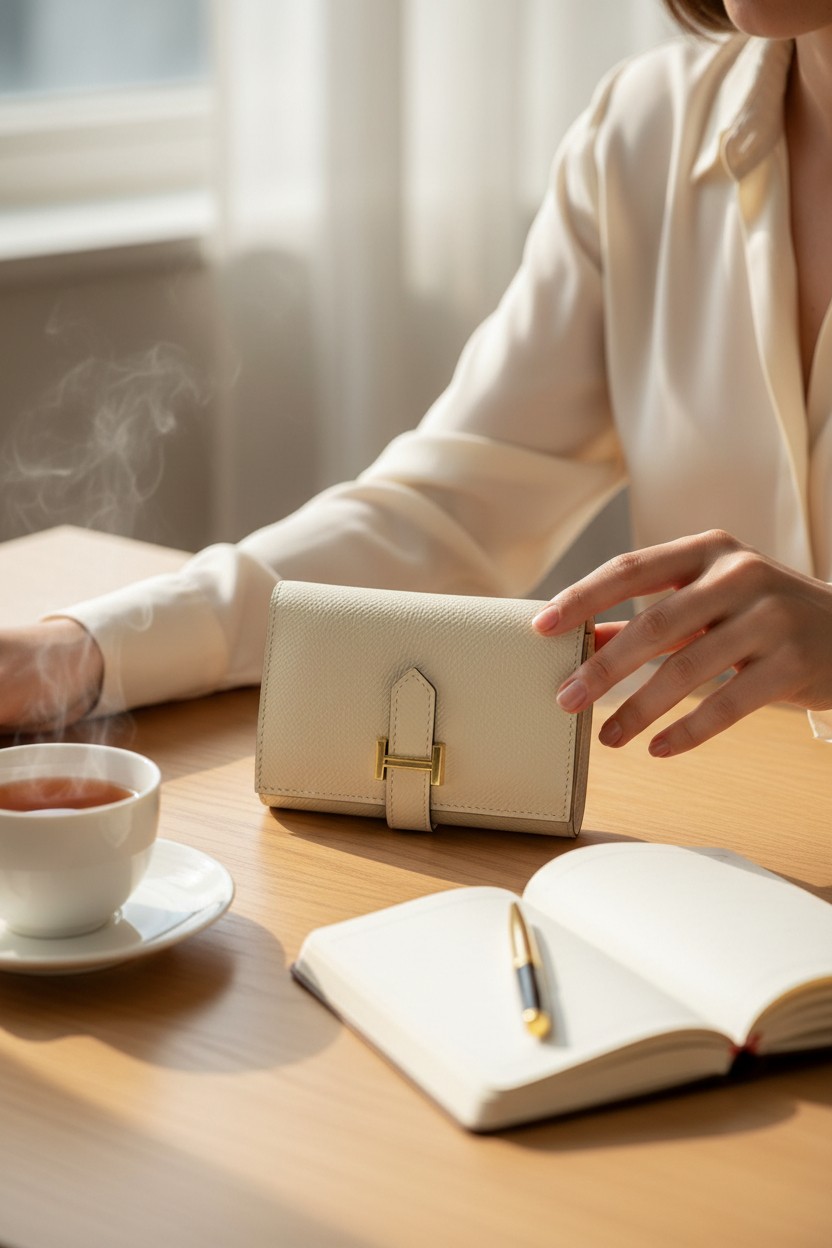 에르메스 Hermes 카드 지갑 536 Epsom 크림(Cream)