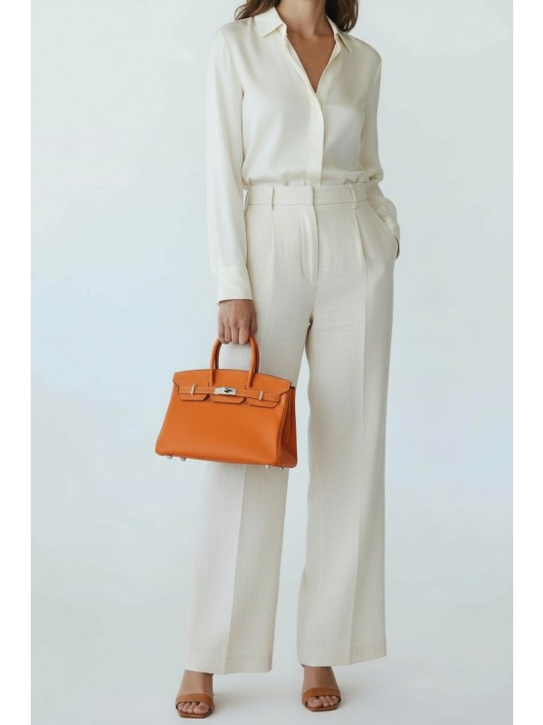숄더 버킨 Shoulder Birkin 42 Togo 오렌지(Orange) 실버 하드웨어