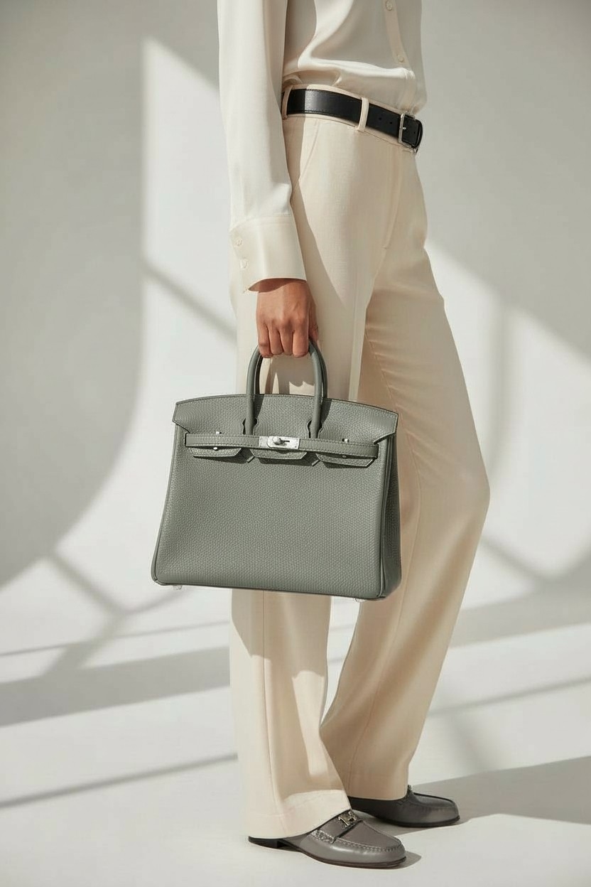 Birkin 버킨 25 Togo Vert Criquet (Cc63) 실버 하드웨어