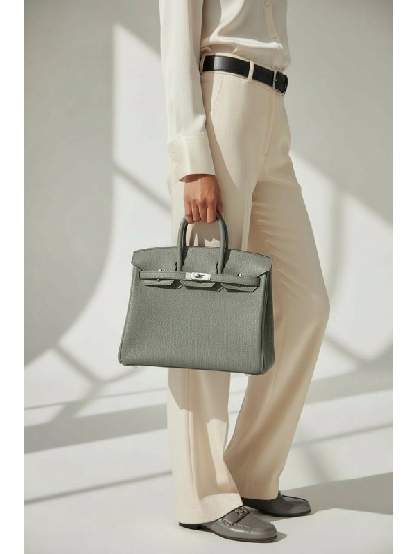 Birkin 버킨 25 Togo Vert Criquet (Cc63) 실버 하드웨어