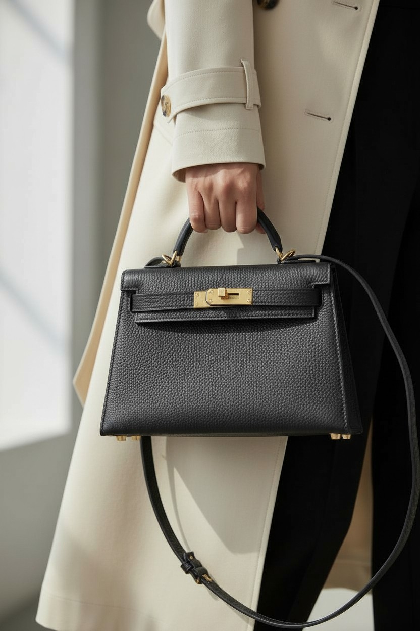 미니 켈리 2세대 Mini Kelly II 19 Epsom 블랙 골드 하드웨어