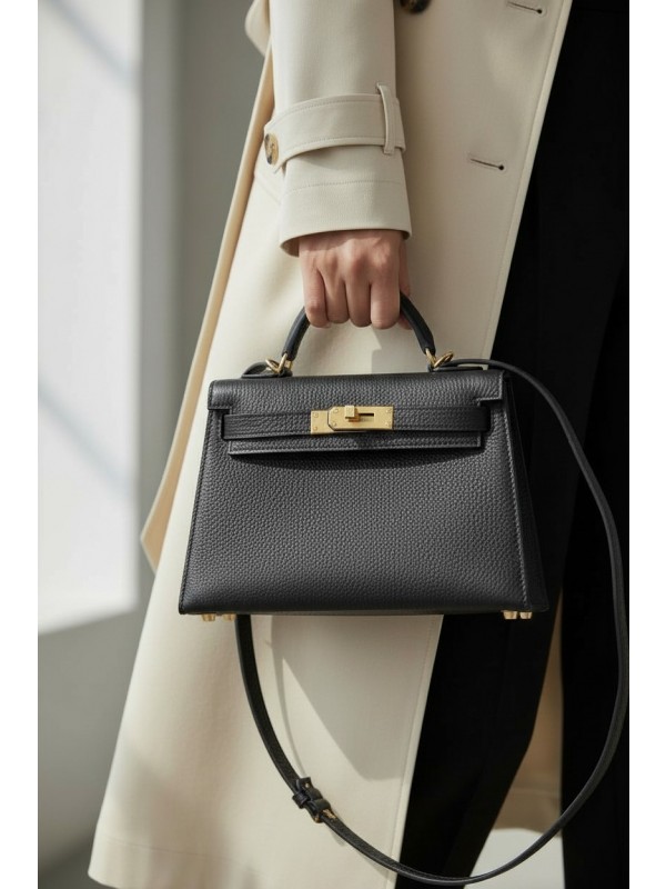 미니 켈리 2세대 Mini Kelly II 19 Epsom 블랙 골드 하드웨어