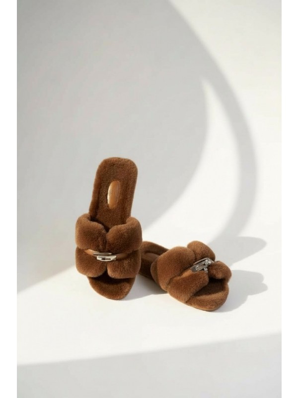 에르메스 Hermès 켈리 Kelly Buckle 퍼 슬리퍼