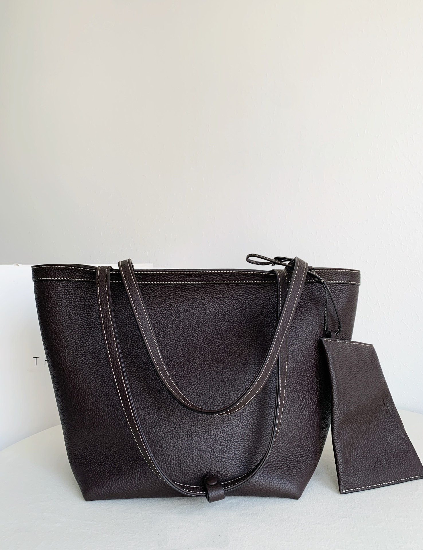 더 로우 The Row Tote Stitch Large (Black/Brown)